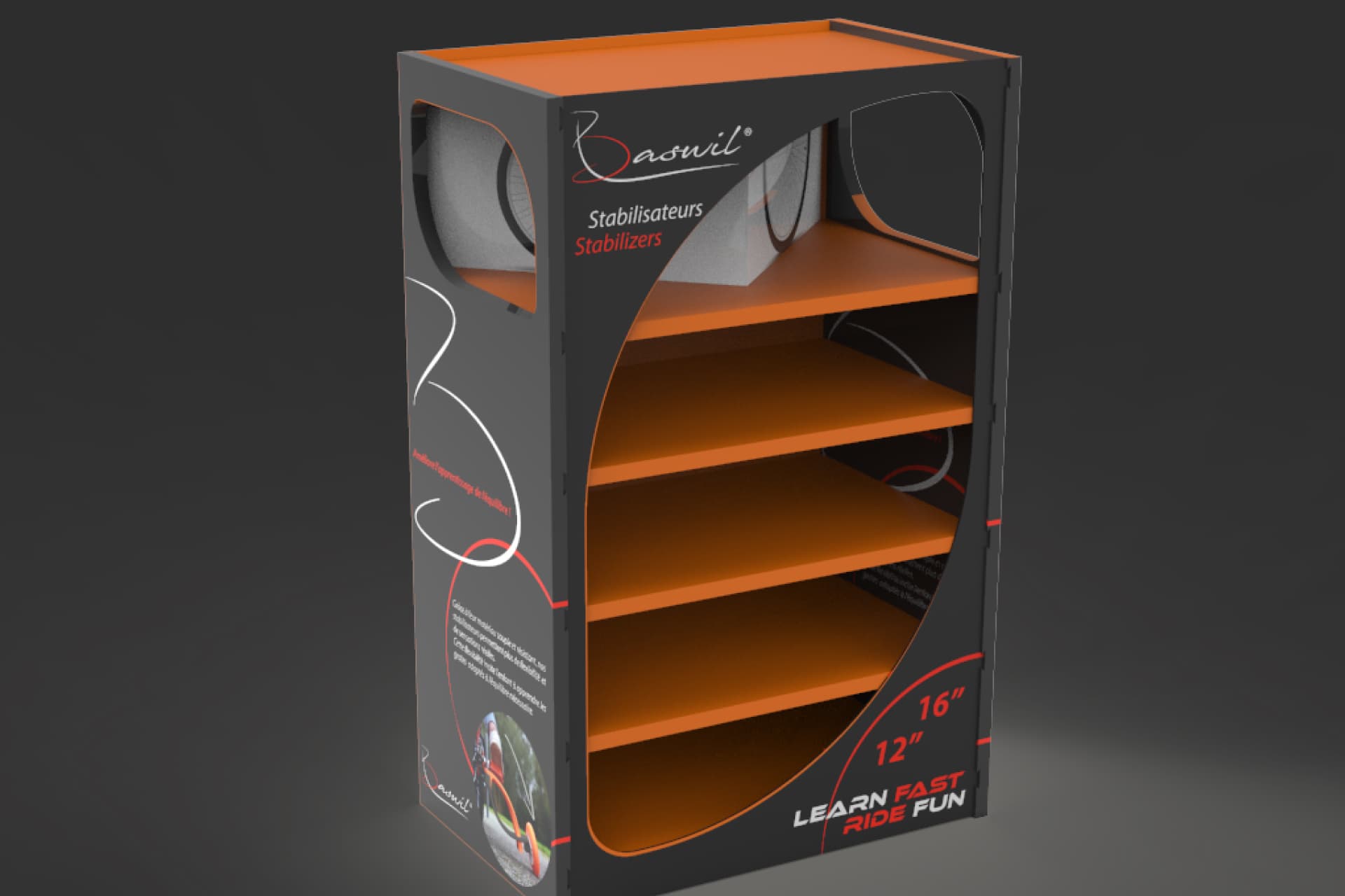 Baswil display — the finished product, professional design