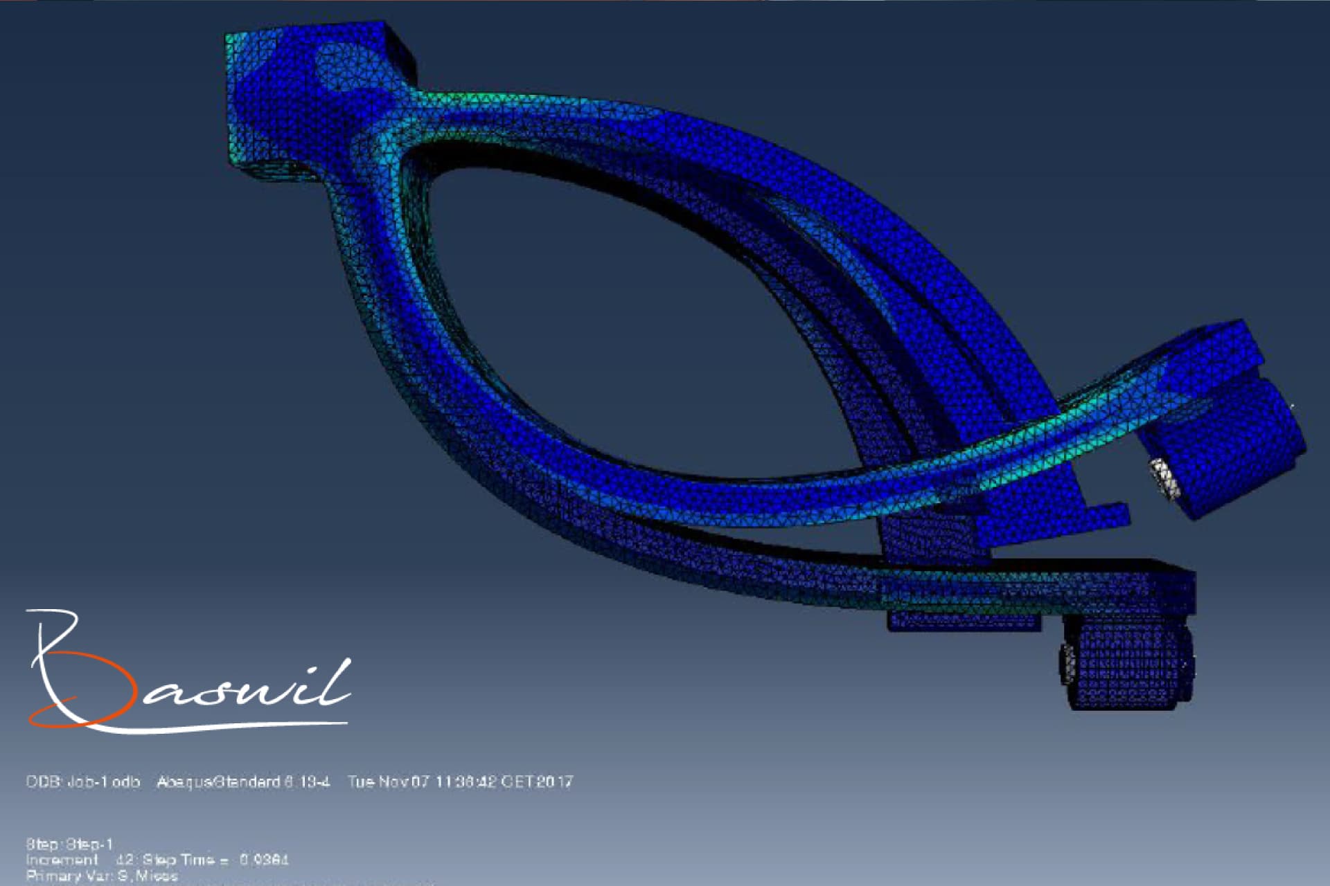 Technical view of the Baswil flexible blade system